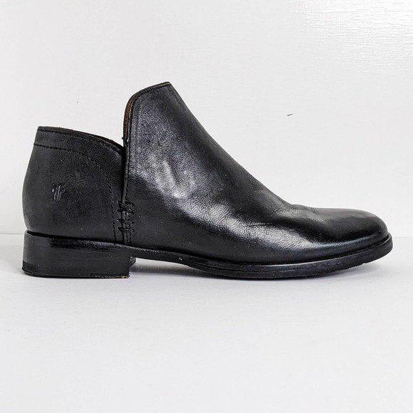 Frye Shootie Elyssa Leather Ankle Booties Low Heel Comfort Shoe Black Size 9.5 - Picture 2 of 14